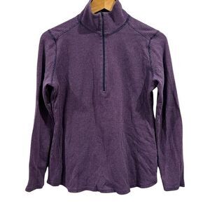 Woolrich Purple half zip Fleece Lined pullover Size Medium